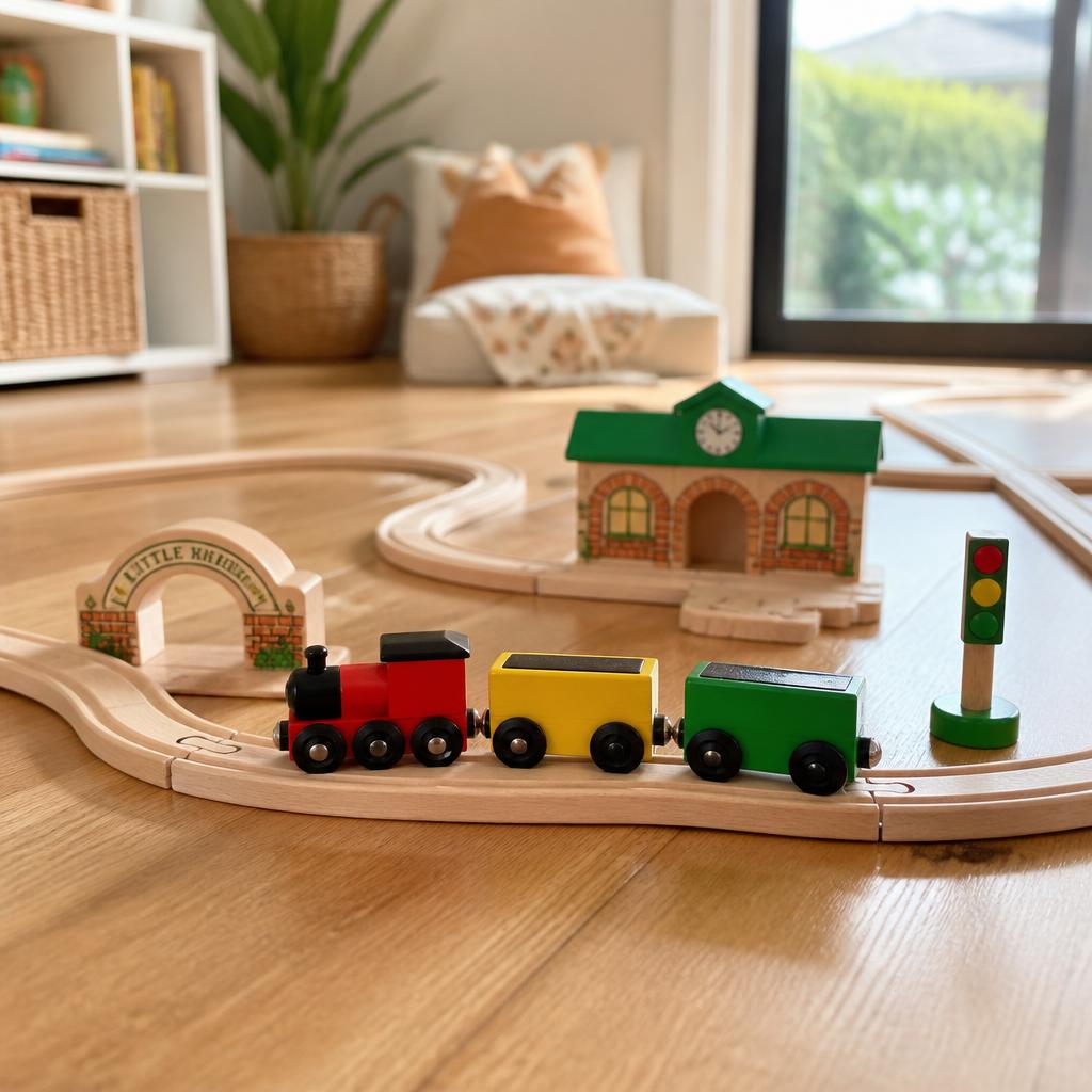 Wooden Train & Track Bundle